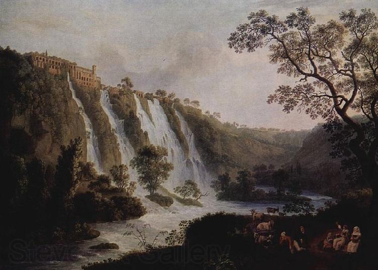 Jacob Philipp Hackert Villa des Maecenas mit den Wasserfallen in Tivoli France oil painting art